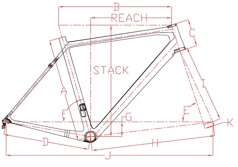 Telaio in carbonio per bici con freno a cerchione