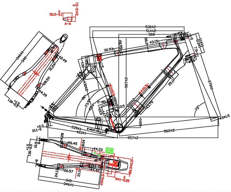 Telai in carbonio per bici da strada Aero