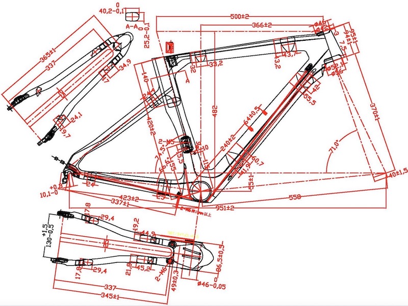 Telaio in carbonio per bici da ciclismo su strada Aero