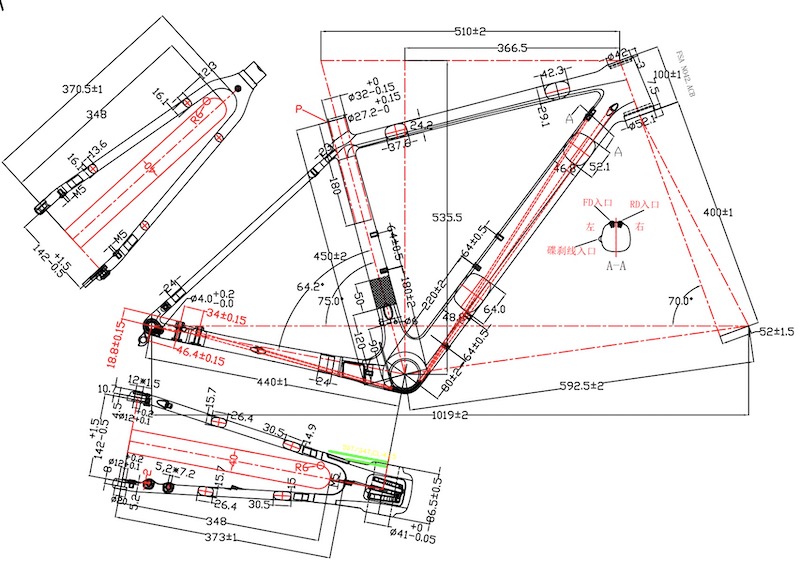 Disegno di telai per bici in carbonio Gravel Cyclocross