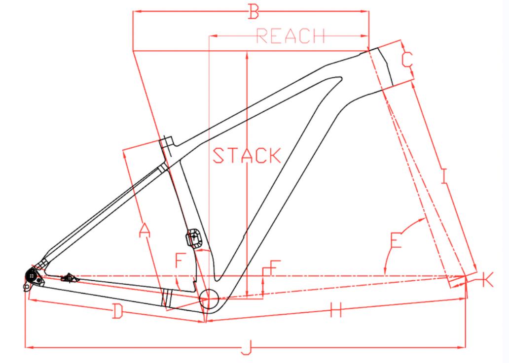 Telaio in carbonio hardtail