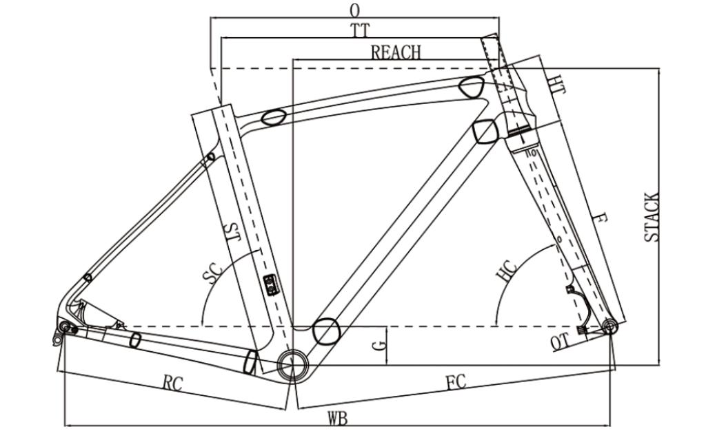 Telaio per bicicletta in carbonio con freno a disco