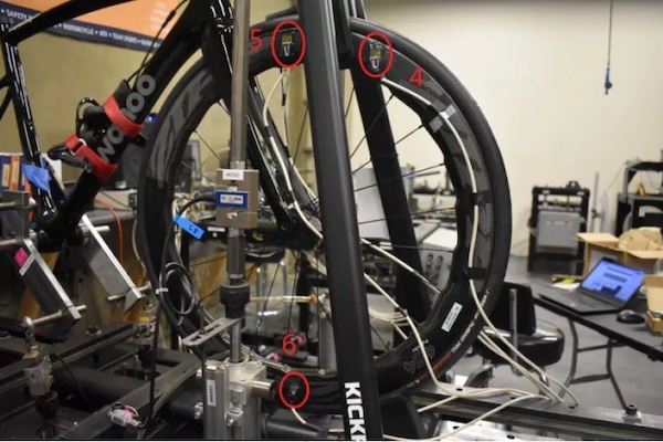 Il test Kickr Rollr su ruote o pneumatici risulta sicuro dall'uso di Kickr Rollr anche in queste condizioni di test estreme.